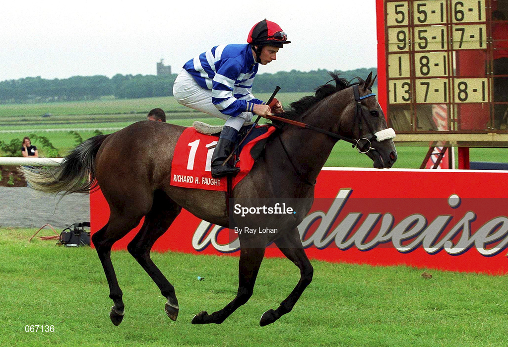 1 July 2001; Romanylei, with Declan McDonagh up, canters to the start prior to the Richard H. Faught Memorial Stakes at the Curragh Racecourse in Kildare. Photo by Ray Lohan/Sportsfile