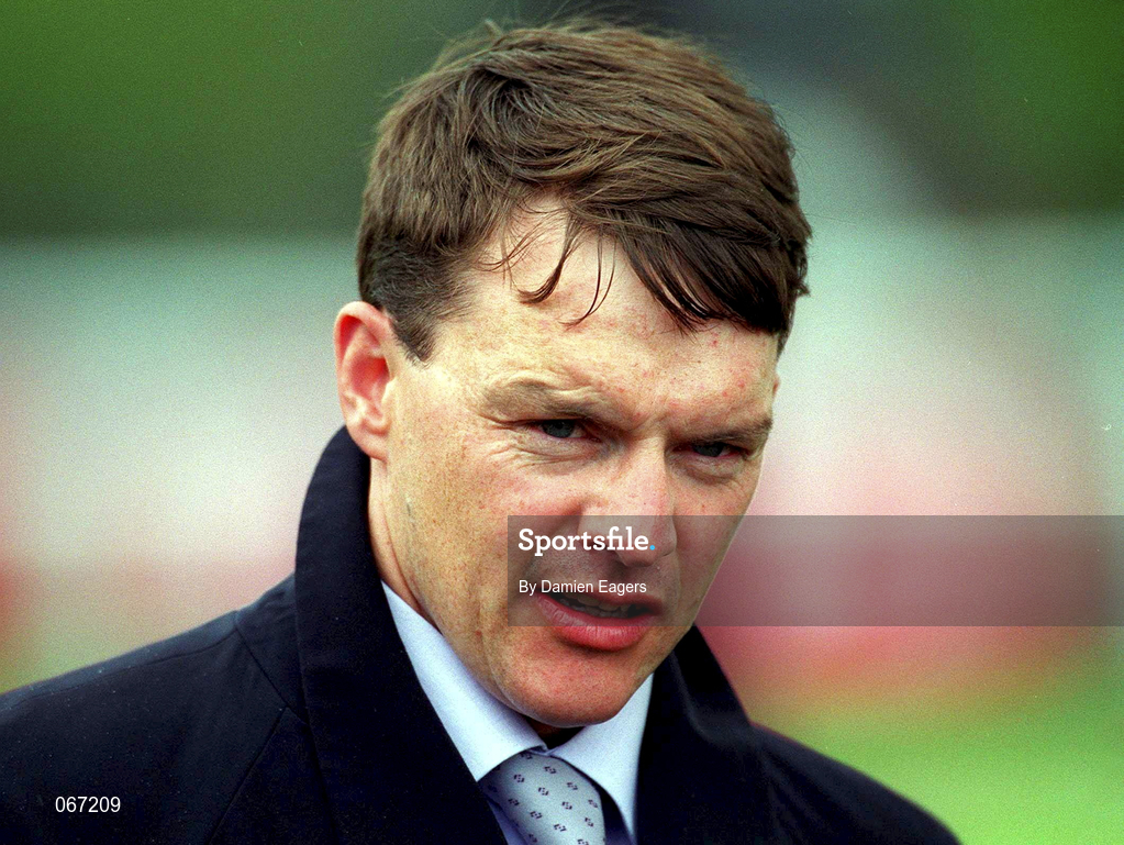 30 June 2001; Trainer Aidan O'Brien at the Curragh Racecourse in Kildare. Photo by Damien Eagers/Sportsfile