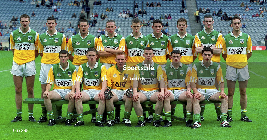 15 July 2001; The Offaly team prior to the Leinster Minor Football Championship Final match between Dublin and Offaly in Croke Park, Dublin. Photo by Damien Eagers/Sportsfile