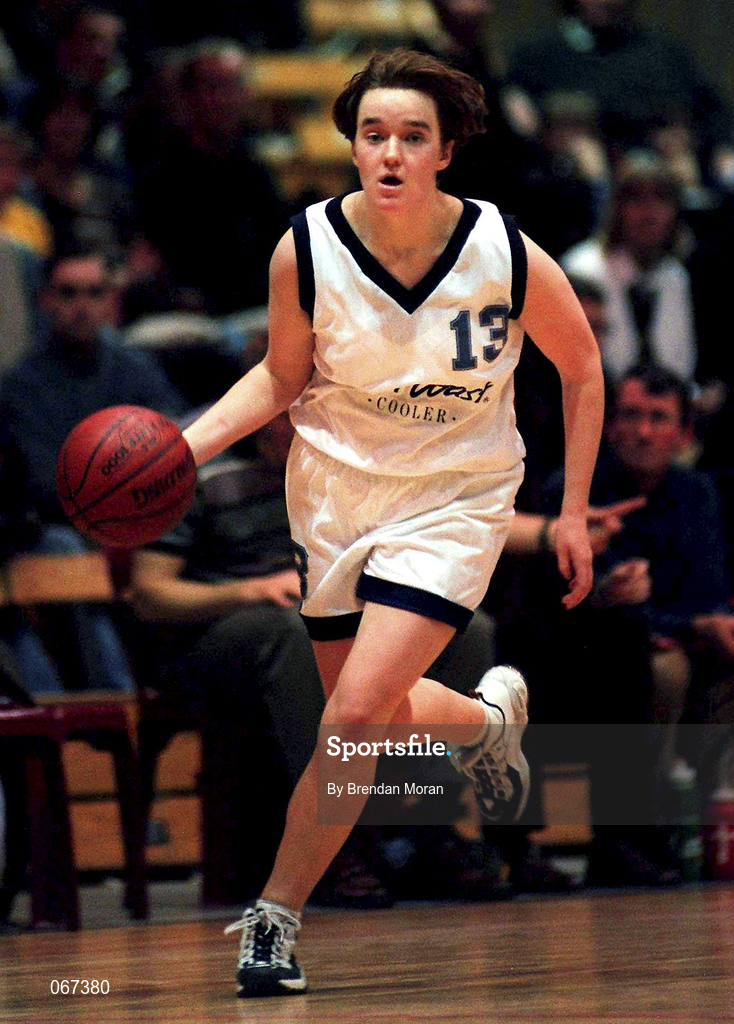 24 January 1998; Gillian Morris of Meteors during the Sprite Women's Senior National Cup Semi-Final between Snowcream Waterford Wildcats and Meteors at the National Basketball Arena in Tallaght, Dublin. Photo by Brendan Moran/Sportsfile