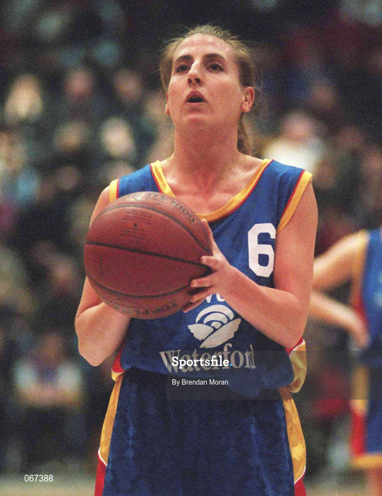 24 January 1998; Olivia O'Reilly of Snowcream Waterford Wildcats during the Sprite Women's Senior National Cup Semi-Final between Snowcream Waterford Wildcats and Meteors at the National Basketball Arena in Tallaght, Dublin. Photo by Brendan Moran/Sportsfile