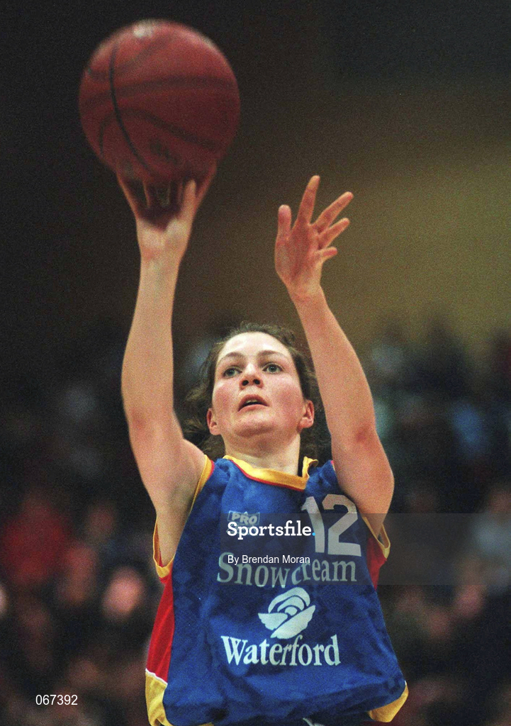 24 January 1998; Christine Kiely of Snowcream Waterford Wildcats during the Sprite Women's Senior National Cup Semi-Final between Snowcream Waterford Wildcats and Meteors at the National Basketball Arena in Tallaght, Dublin. Photo by Brendan Moran/Sportsfile