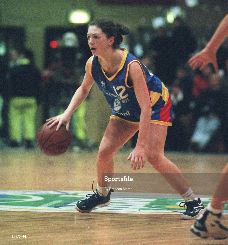 24 January 1998; Christine Kiely of Snowcream Waterford Wildcats during the Sprite Women's Senior National Cup Semi-Final between Snowcream Waterford Wildcats and Meteors at the National Basketball Arena in Tallaght, Dublin. Photo by Brendan Moran/Sportsfile