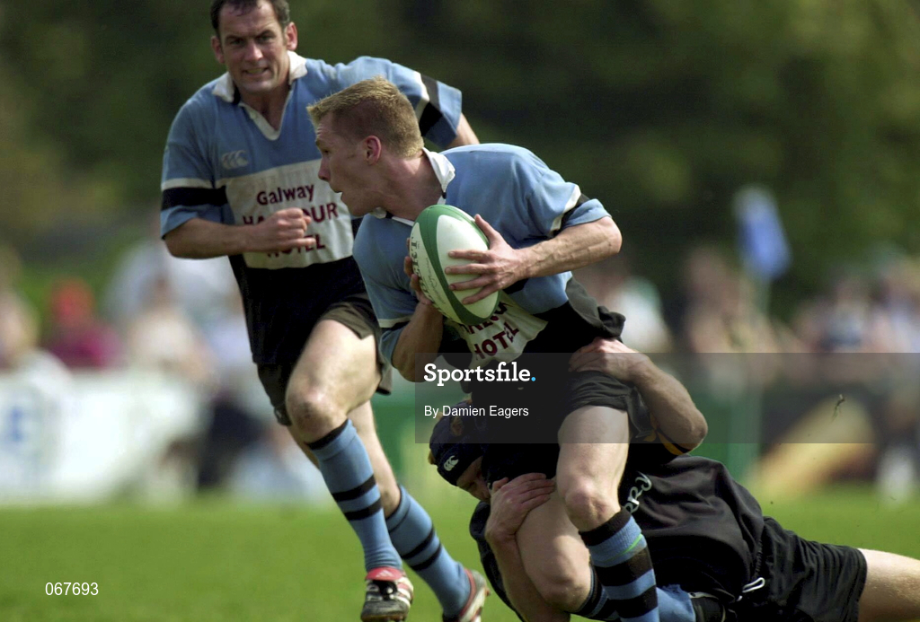 12 May 2001; Denver Rumney of Galwegians during the AIB All-Ireland League Division 1 match between Galwegians and Buccaneers at Crowley Park in Galway. Photo by Damien Eagers/Sportsfile