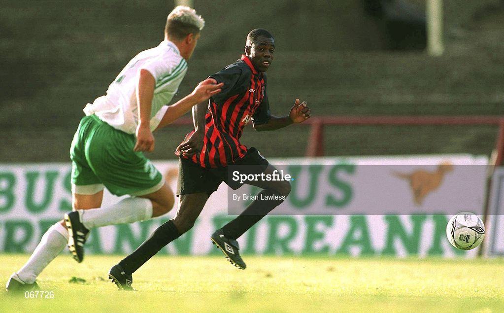 11 July 2001; Mark Rutherford of Bohemians during the UEFA Champions League First Qualifying Round First Leg match between Bohemians and FC Levadia Maardu at Dalymount Park in Dublin. Photo by Brian Lawless/Sportsfile