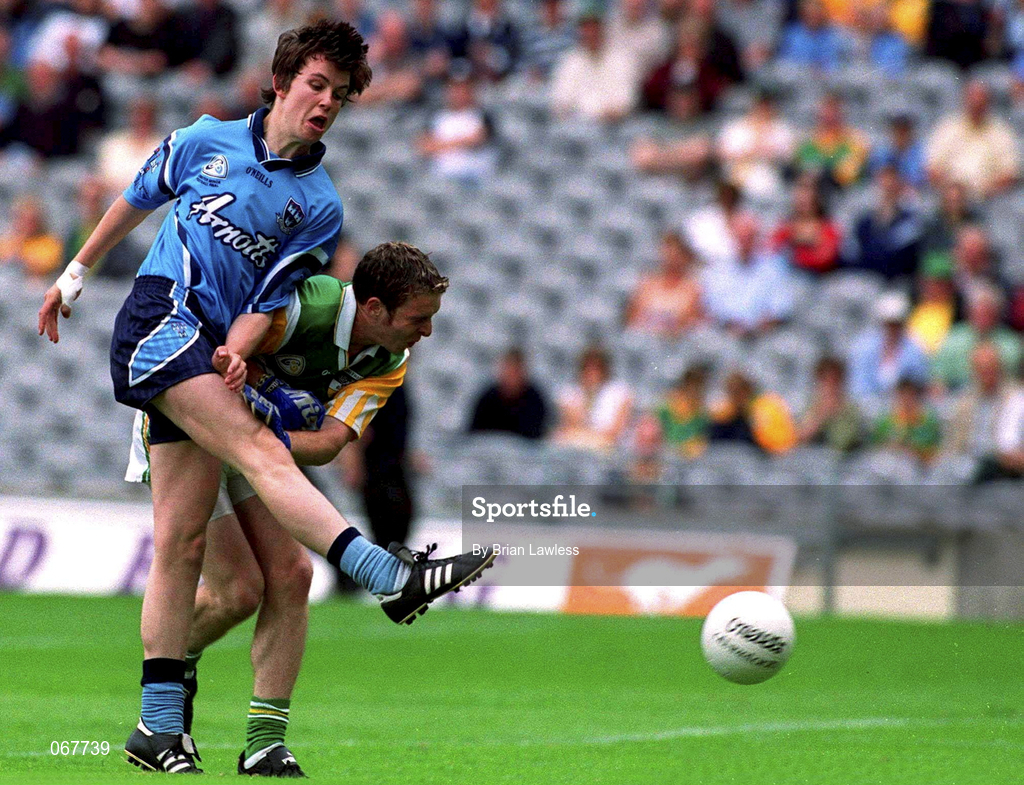 15 July 2001; Mark Taylor of Dublin scores a goal during the Leinster Minor Football Championship Final match between Dublin and Offaly in Croke Park, Dublin. Photo by Brian Lawless/Sportsfile