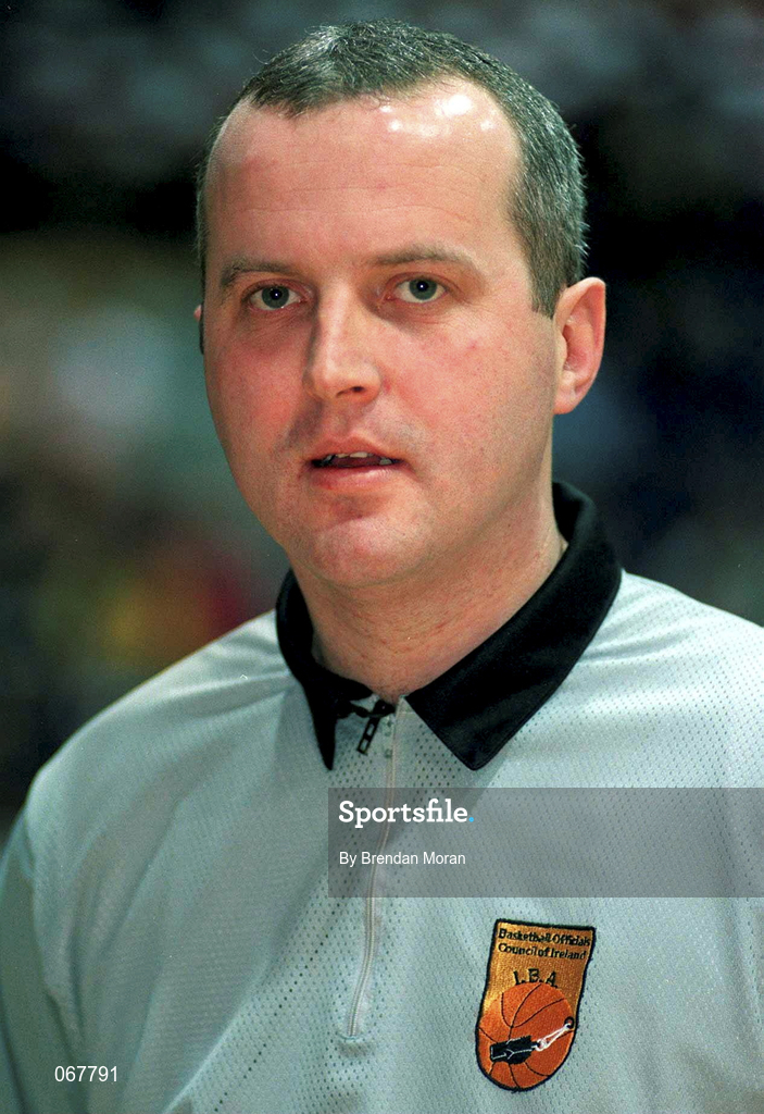 25 January 1998; Referee Martin Hehir prior to the Sprite Men's Senior National Cup Final between Denny Notre Dame and Neptune at the National Basketball Arena in Tallaght, Dublin. Photo by Brendan Moran/Sportsfile