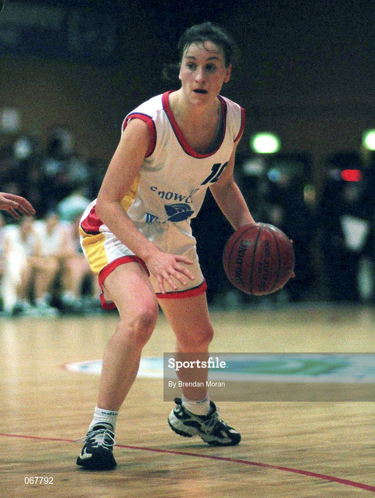 25 January 1998; Michelle Maguire of Snowcream Waterford Wildcats during the Sprite Women's Senior National Cup Final between Snowcream Waterford Wildcats and Opennet Naomh Mhuire at the National Basketball Arena in Tallaght, Dublin. Photo by Brendan Moran/Sportsfile