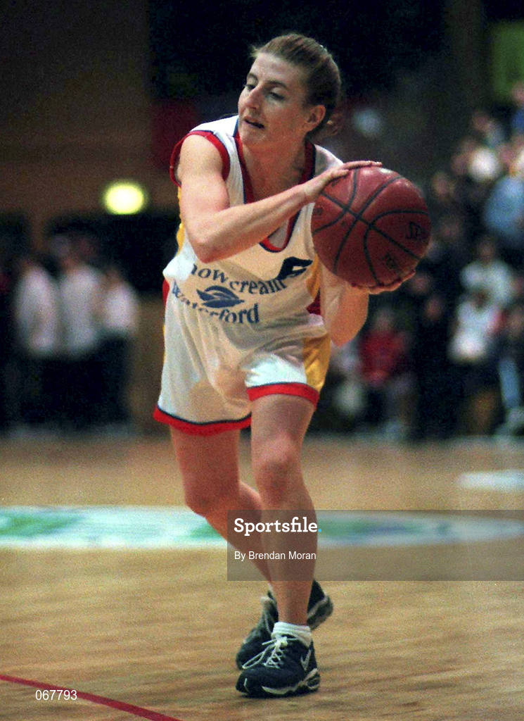 25 January 1998; Olivia O'Reilly of Snowcream Waterford Wildcats during the Sprite Women's Senior National Cup Final between Snowcream Waterford Wildcats and Opennet Naomh Mhuire at the National Basketball Arena in Tallaght, Dublin. Photo by Brendan Moran/Sportsfile