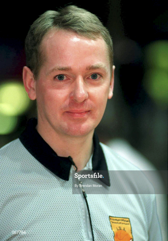 25 January 1998; Referee Paul Rice prior to the Sprite Men's Senior National Cup Final between Denny Notre Dame and Neptune at the National Basketball Arena in Tallaght, Dublin. Photo by Brendan Moran/Sportsfile