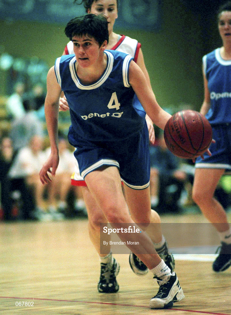 25 January 1998; Ann Marie Kyne of Opennet Naomh Mhuire during the Sprite Women's Senior National Cup Final between Snowcream Waterford Wildcats and Opennet Naomh Mhuire at the National Basketball Arena in Tallaght, Dublin. Photo by Brendan Moran/Sportsfile