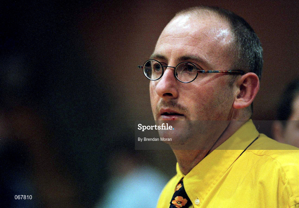 25 January 1998; Opennet Naomh Mhuire head coach Pat McKenna during the Sprite Women's Senior National Cup Final between Snowcream Waterford Wildcats and Opennet Naomh Mhuire at the National Basketball Arena in Tallaght, Dublin. Photo by Brendan Moran/Sportsfile