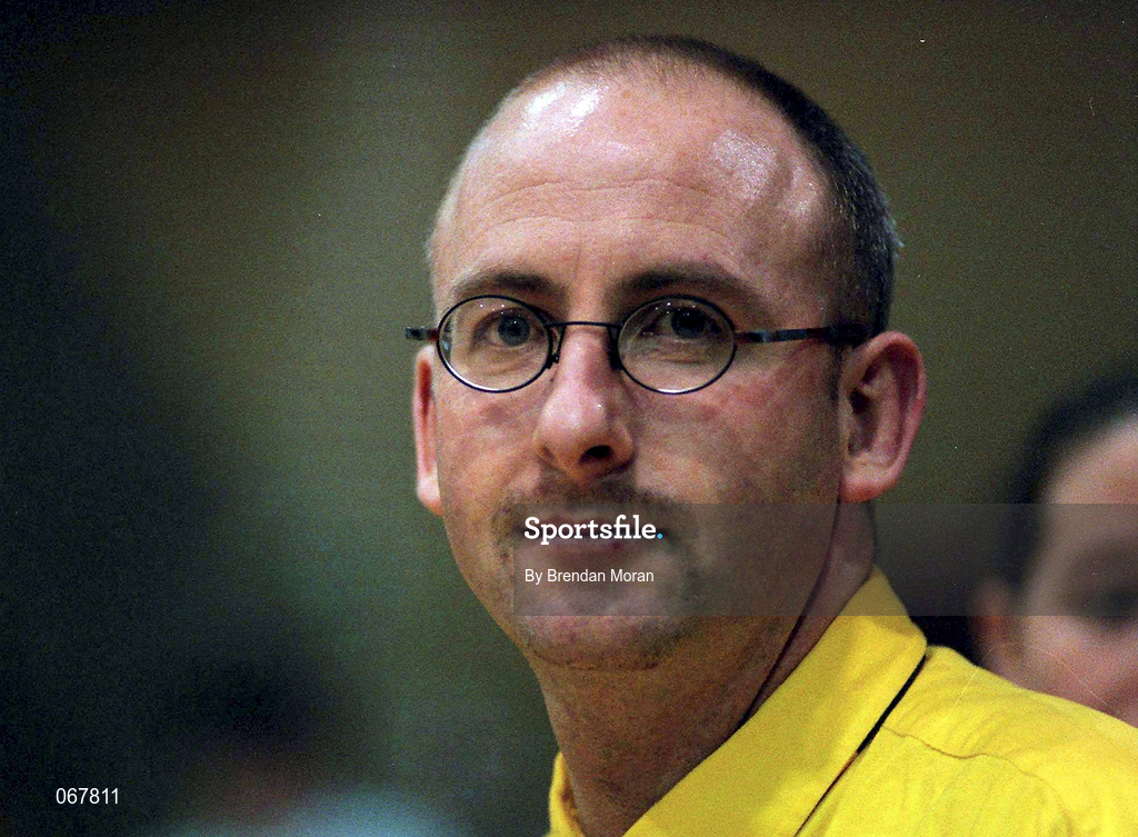 25 January 1998; Opennet Naomh Mhuire head coach Pat McKenna during the Sprite Women's Senior National Cup Final between Snowcream Waterford Wildcats and Opennet Naomh Mhuire at the National Basketball Arena in Tallaght, Dublin. Photo by Brendan Moran/Sportsfile