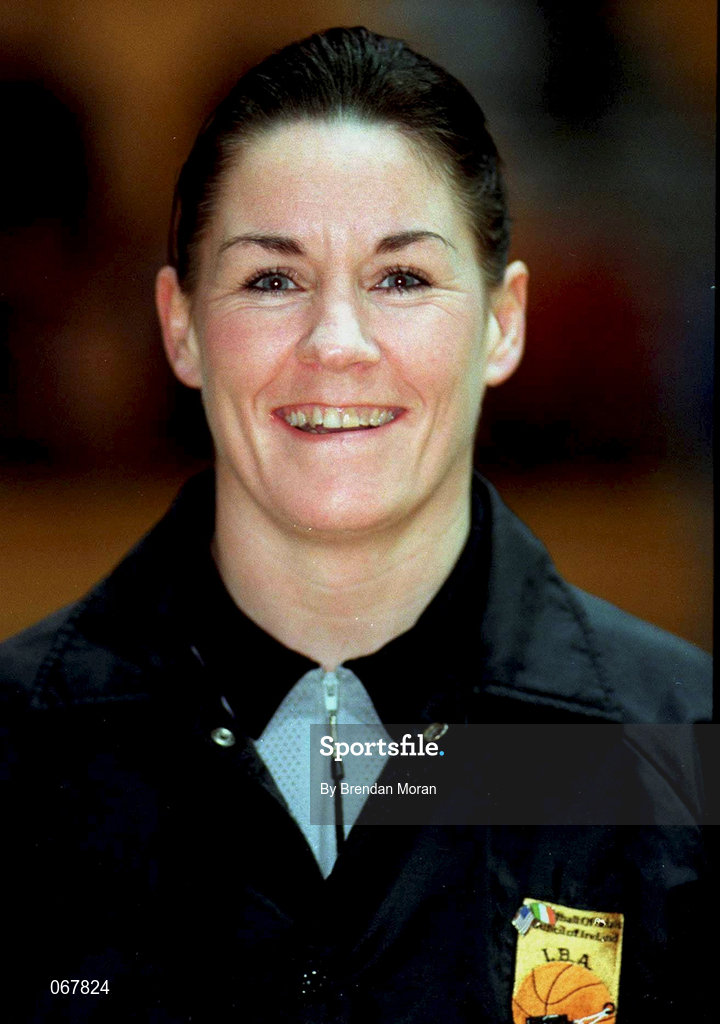 25 January 1998; Referee Mary Dempsey prior to the Sprite Women's Senior National Cup Final between Snowcream Waterford Wildcats and Opennet Naomh Mhuire at the National Basketball Arena in Tallaght, Dublin. Photo by Brendan Moran/Sportsfile