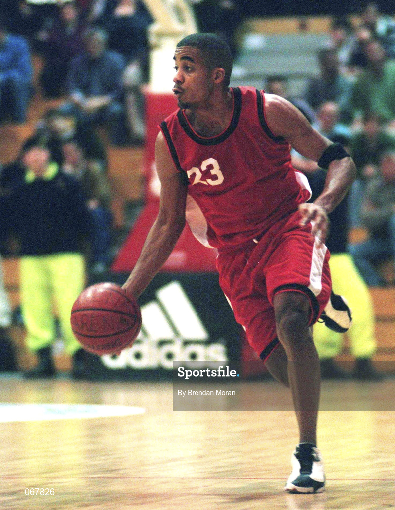 24 January 1998; Reggie Brown of Tolka Rovers during the Sprite Men's Senior National Cup Semi-Final between Neptune and Tolka Rovers at the National Basketball Arena in Tallaght, Dublin. Photo by Brendan Moran/Sportsfile