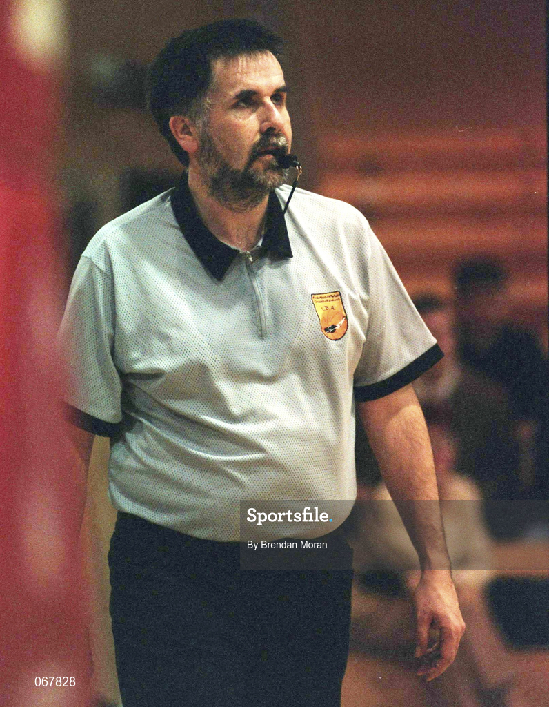 25 January 1998; Referee Richard Dunne during the Sprite Women's Senior National Cup Final between Snowcream Waterford Wildcats and Opennet Naomh Mhuire at the National Basketball Arena in Tallaght, Dublin. Photo by Brendan Moran/Sportsfile