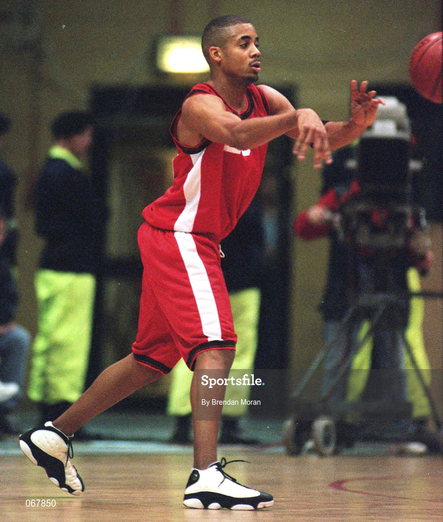 24 January 1998; Reggie Brown of Tolka Rovers during the Sprite Men's Senior National Cup Semi-Final between Neptune and Tolka Rovers at the National Basketball Arena in Tallaght, Dublin. Photo by Brendan Moran/Sportsfile