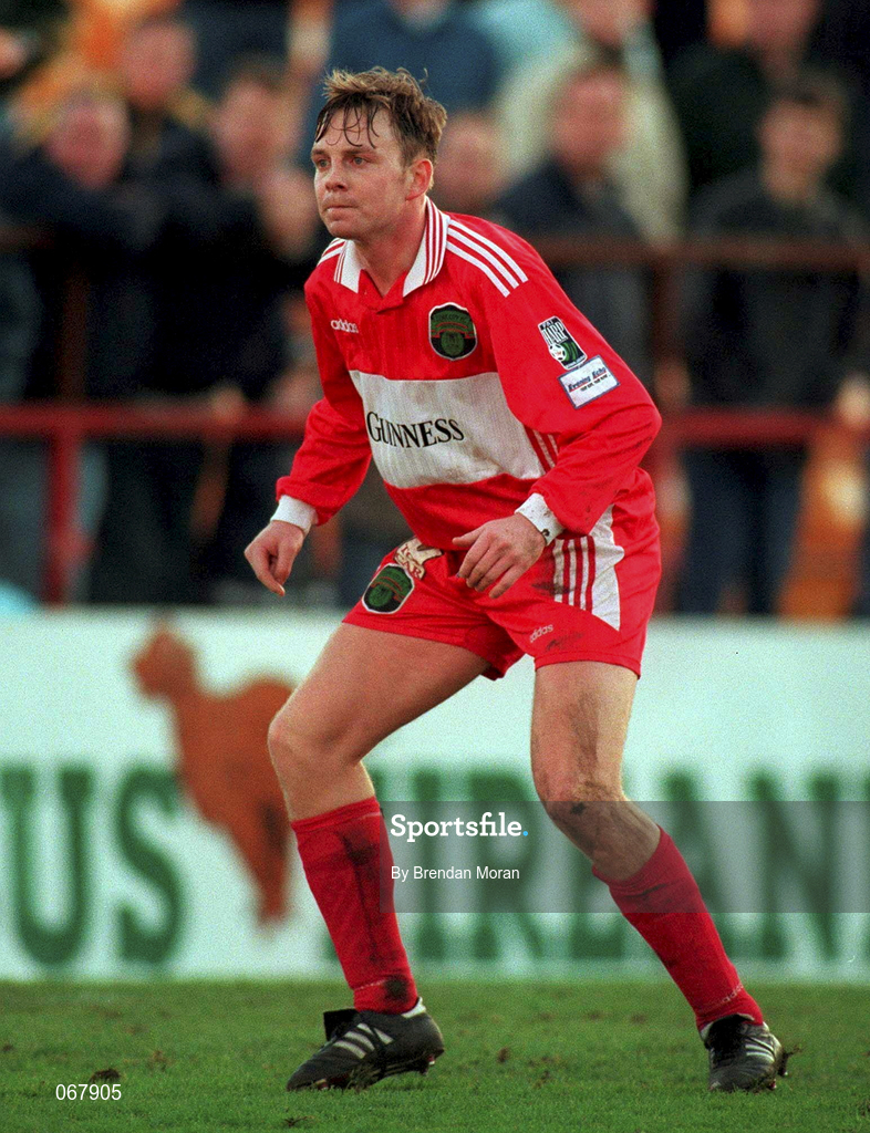 9 November 1997; Gareth Cronin of Cork City during the Harp Lager National League Premier Division match between Shamrock Rovers and Cork City at Tolka Park in Dublin. Photo by Brendan Moran/Sportsfile