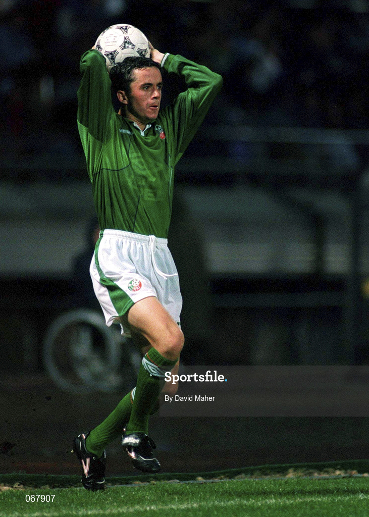 7 September 1994; Gary Kelly of Republic of Ireland during the UEFA EURO1996 Group 6 Qualifying match between Latvia and Republic of Ireland at Daugava National Stadium in Riga, Latvia. Photo by David Maher/Sportsfile