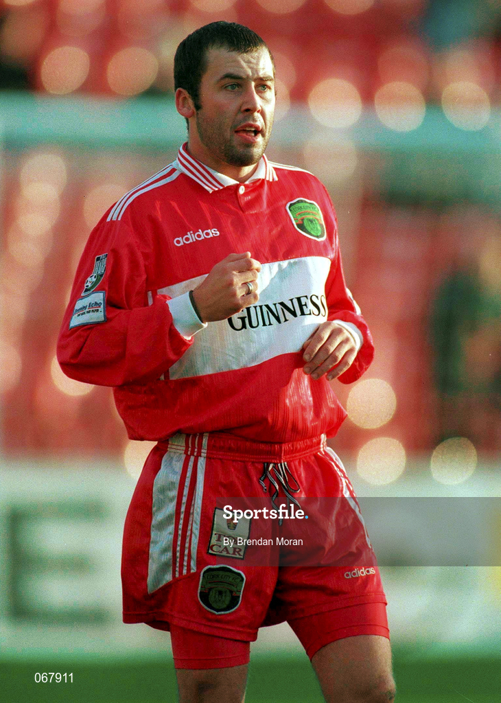 9 November 1997; Kelvin Flanagan of Cork City during the Harp Lager National League Premier Division match between Shamrock Rovers and Cork City at Tolka Park in Dublin. Photo by Brendan Moran/Sportsfile