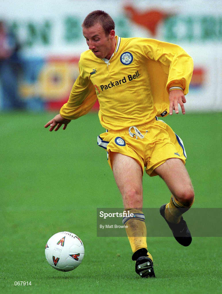 26 July 1997; Lee Bowyer of Leeds United during the Pre-season Friendly between Shelbourne and Leeds United at Tolka Park in Dublin. Photo by Matt Browne/Sportsfile