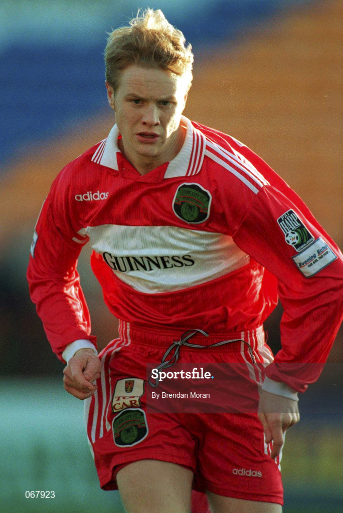 9 November 1997; Colin O'Brien of Cork City during the Harp Lager National League Premier Division match between Shamrock Rovers and Cork City at Tolka Park in Dublin. Photo by Brendan Moran/Sportsfile