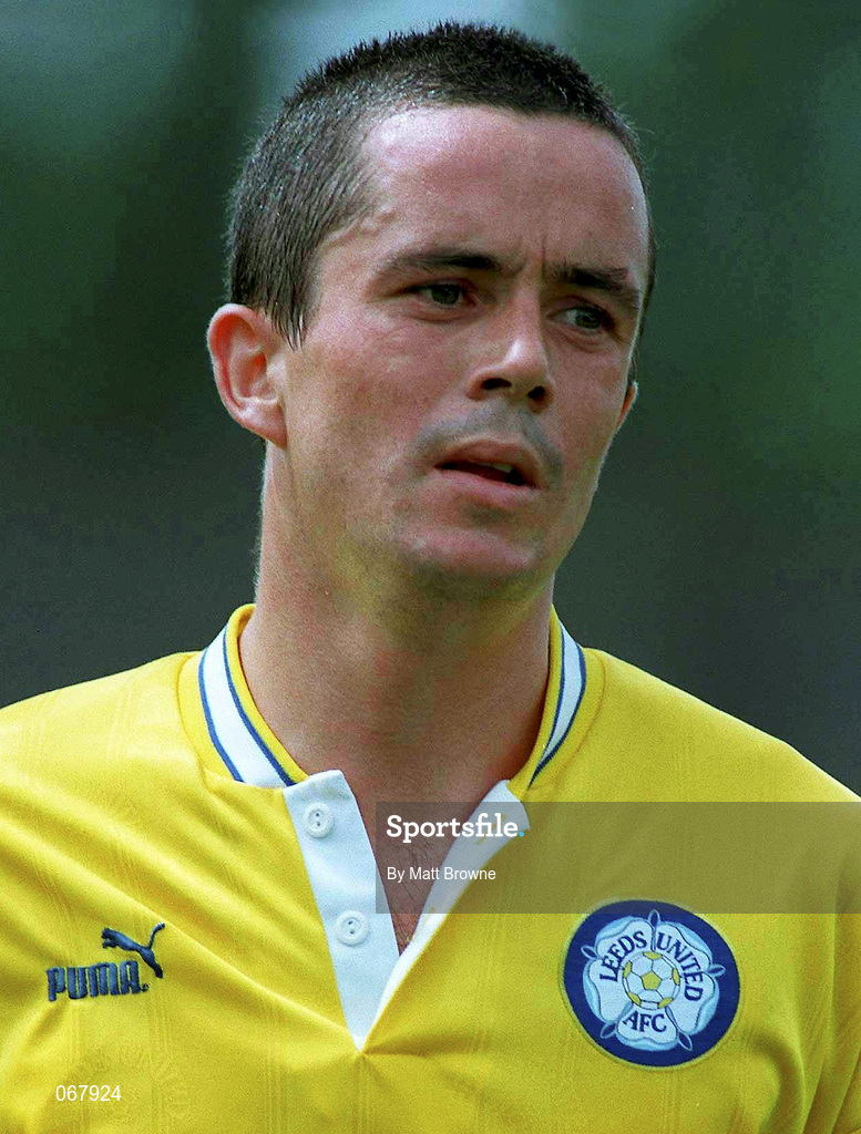 26 July 1997; Gary Kelly of Leeds United during the Pre-season Friendly between Shelbourne and Leeds United at Tolka Park in Dublin. Photo by Matt Browne/Sportsfile