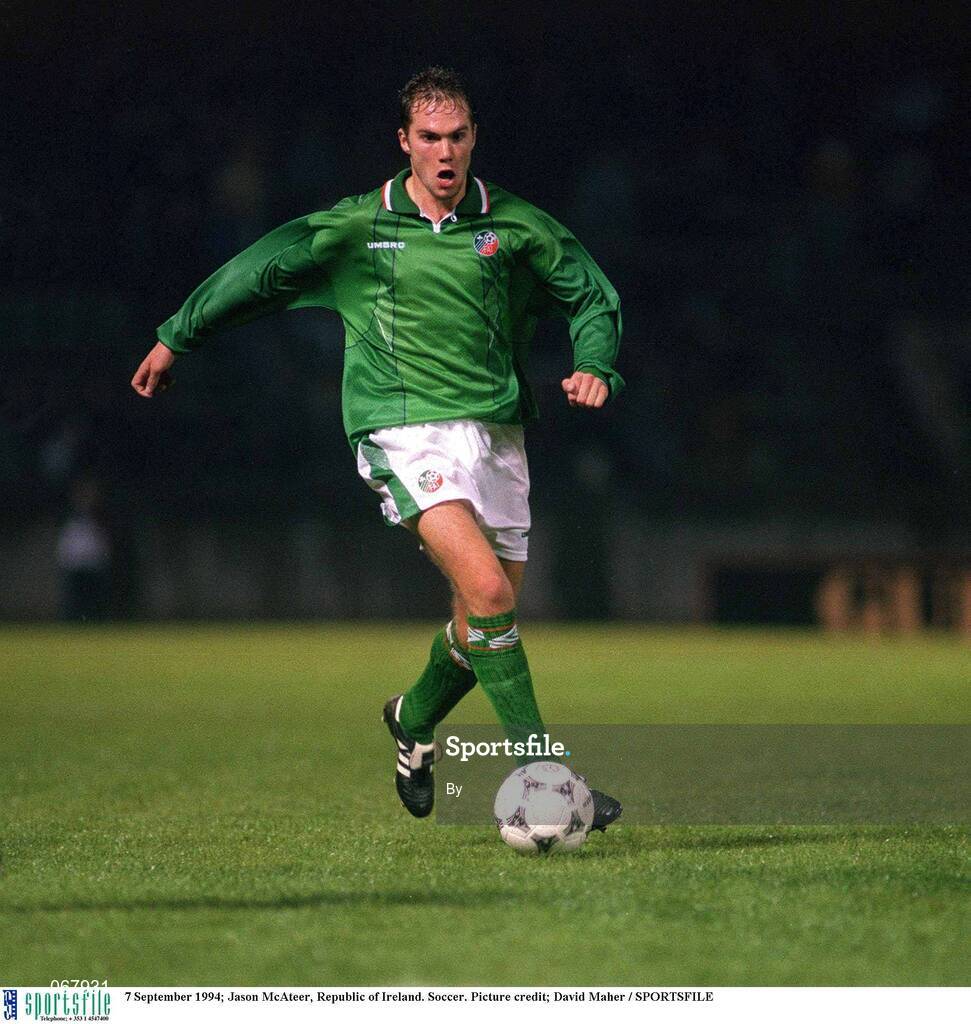 7 September 1994; Jason McAteer, Republic of Ireland. Soccer. Picture credit; David Maher / SPORTSFILE