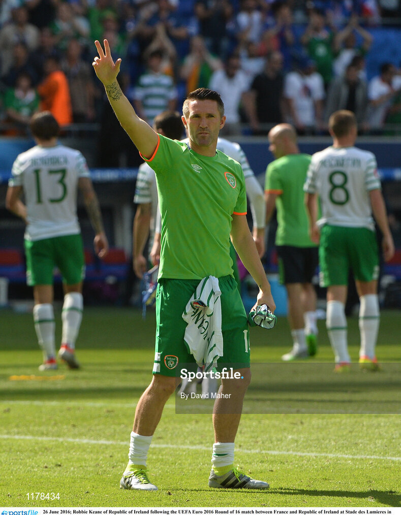 26 June 2016; Robbie Keane of Republic of Ireland following the UEFA Euro 2016 Round of 16 match between France and Republic of Ireland at Stade des Lumieres in Lyon, France. Photo by David Maher/Sportsfile