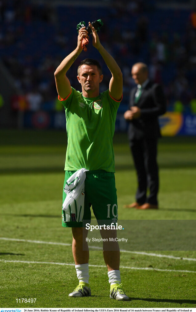 26 June 2016; Robbie Keane of Republic of Ireland following the UEFA Euro 2016 Round of 16 match between France and Republic of Ireland at Stade des Lumieres in Lyon, France. Photo by Stephen McCarthy/Sportsfile