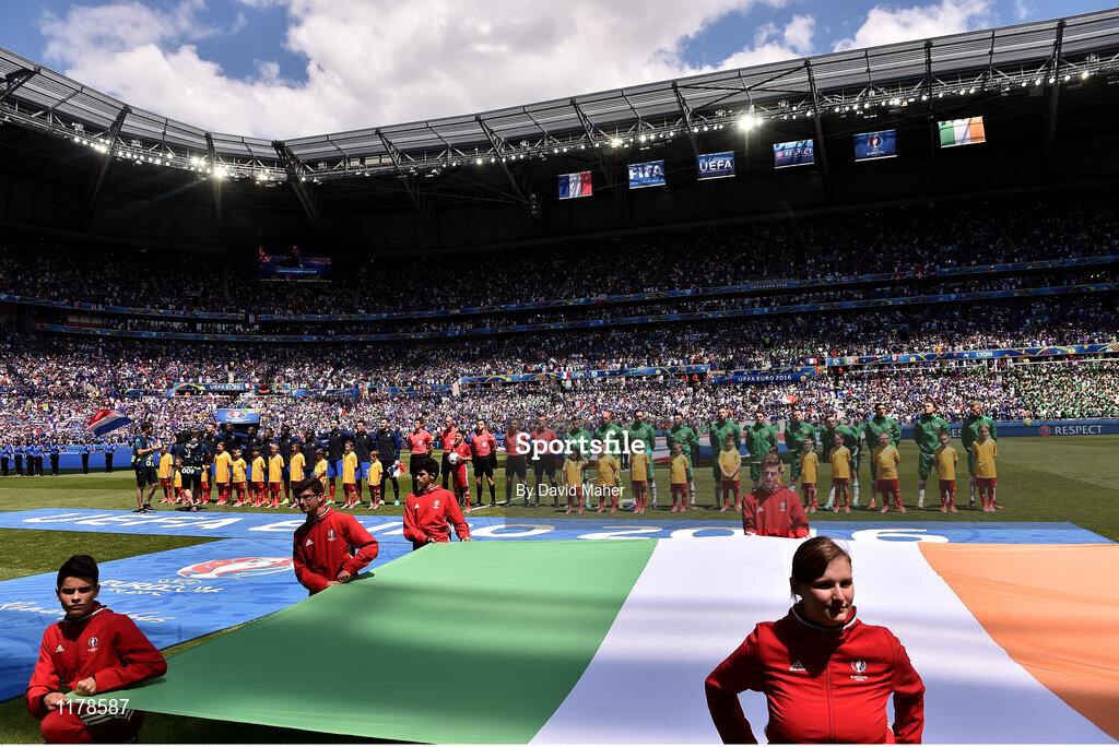 26 June 2016; A general view before the start of the UEFA Euro 2016 Round of 16 match between France and Republic of Ireland at Stade des Lumieres in Lyon, France. Photo by David Maher/Sportsfile