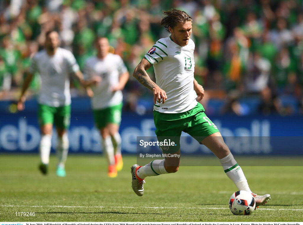 26 June 2016; Jeff Hendrick of Republic of Ireland during the UEFA Euro 2016 Round of 16 match between France and Republic of Ireland at Stade des Lumieres in Lyon, France. Photo by Stephen McCarthy/Sportsfile