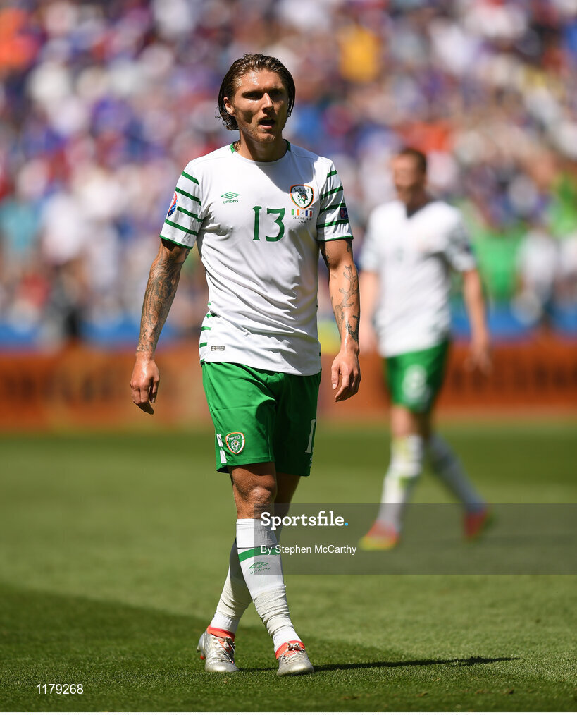 26 June 2016; Jeff Hendrick of Republic of Ireland during the UEFA Euro 2016 Round of 16 match between France and Republic of Ireland at Stade des Lumieres in Lyon, France. Photo by Stephen McCarthy/Sportsfile