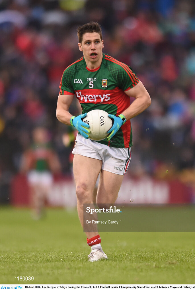 18 June 2016; Lee Keegan of Mayo during the Connacht GAA Football Senior Championship Semi-Final match between Mayo and Galway at Elverys MacHale Park in Castlebar, Co Mayo. Photo by Ramsey Cardy/Sportsfile