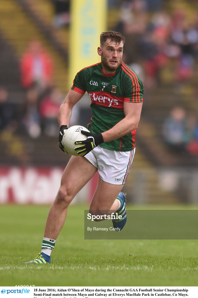 18 June 2016; Aidan O’Shea of Mayo during the Connacht GAA Football Senior Championship Semi-Final match between Mayo and Galway at Elverys MacHale Park in Castlebar, Co Mayo. Photo by Ramsey Cardy/Sportsfile