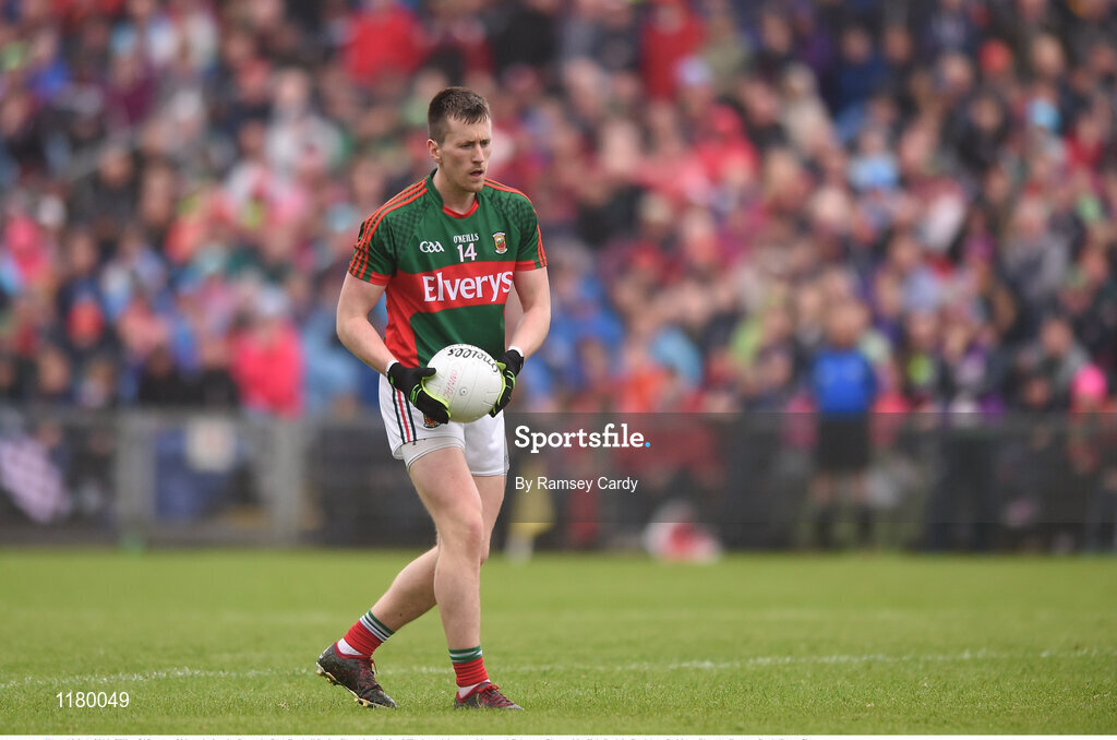 18 June 2016; Cillian O’Connor of Mayo during the Connacht GAA Football Senior Championship Semi-Final match between Mayo and Galway at Elverys MacHale Park in Castlebar, Co Mayo. Photo by Ramsey Cardy/Sportsfile