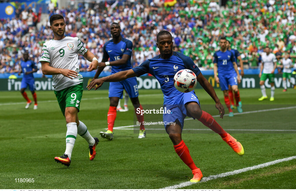 26 June 2016; Patrice Evra of France during the UEFA Euro 2016 Round of 16 match between France and Republic of Ireland at Stade des Lumieres in Lyon, France. Photo by Stephen McCarthy/Sportsfile