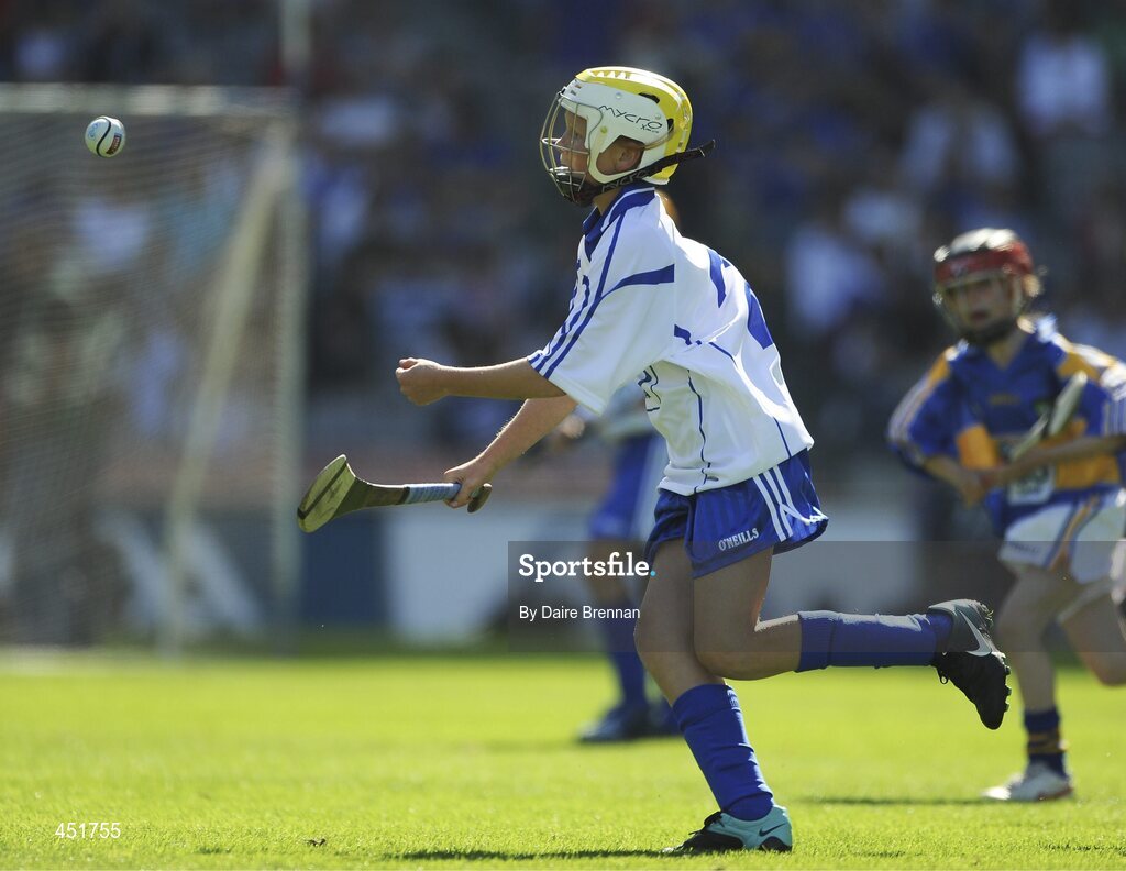 15 August 2010; Beth Carton, from Presentation Primary, Co. Waterford, representing Waterford. GAA INTO Mini-Sevens during half time of the GAA Hurling All-Ireland Senior Championship Semi-Final, Waterford v Tipperary, Croke Park, Dublin. Picture credit: Dáire Brennan / SPORTSFILE