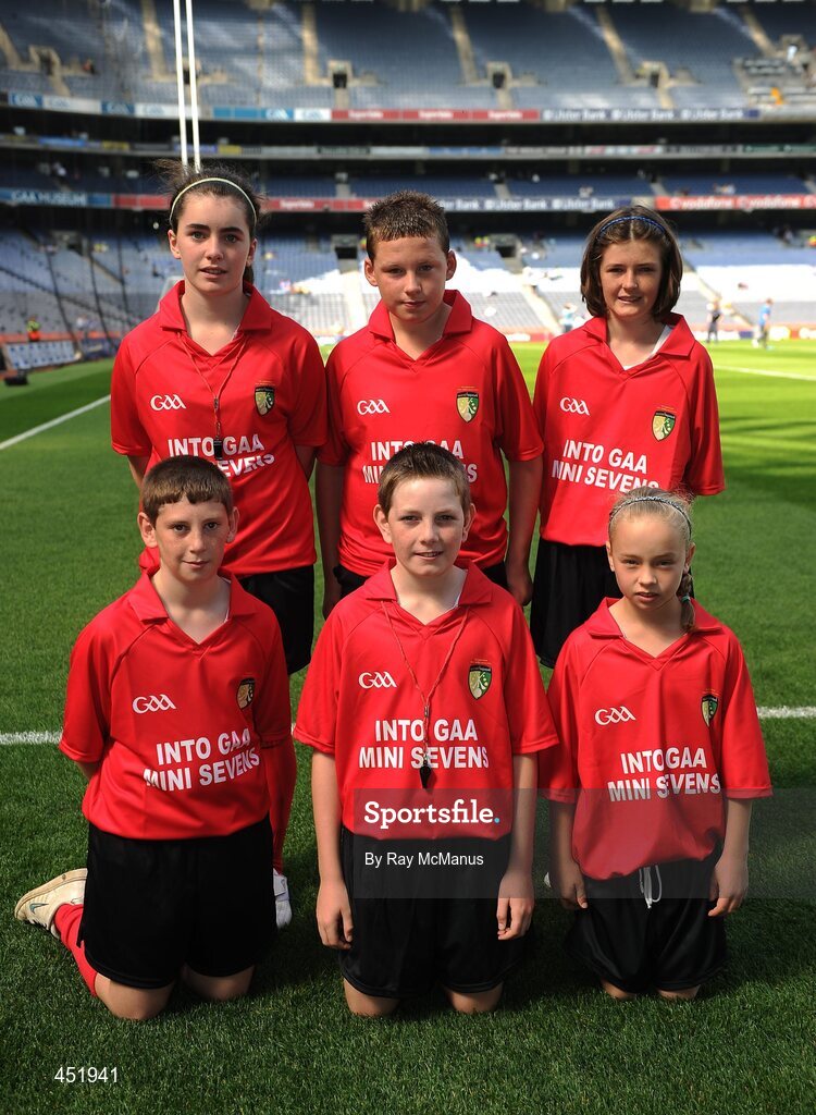 15 August 2010; Waterford young whistlers, including, Waterford young whistlers, including, Alison O'Donnell, Lucy Donnelly, Bearach Moore, Pádraig Moore, Glen Moran, Emily. GAA Into Mini-Sevens during half time of the GAA Hurling All-Ireland Senior Championship Semi-Final, Waterford v Tipperary, Croke Park, Dublin. Picture credit: Ray McManus / SPORTSFILE