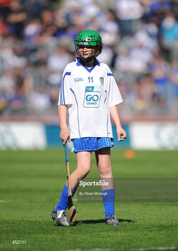 15 August 2010; Michelle O'Rourke, Laragh NS, Stradone, Co Cavan, representing Waterford. GAA Into Mini-Sevens during half time of the GAA Hurling All-Ireland Senior Championship Semi-Final, Waterford v Tipperary, Croke Park, Dublin. Picture credit: Oliver McVeigh / SPORTSFILE