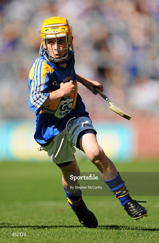 15 August 2010; Peter McCallin, Scoil na Fuiseoige, Co. Antrim, representing Tipperary. GAA INTO Mini-Sevens during half time of the GAA Hurling All-Ireland Senior Championship Semi-Final, Waterford v Tipperary, Croke Park, Dublin. Picture credit: Stephen McCarthy / SPORTSFILE