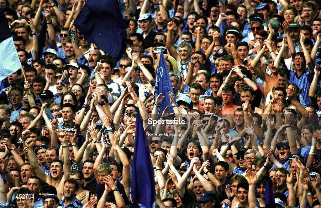 20 August 1995; A general view of the crowd on Hill16 during the game. All Ireland Senior Football Semi-Final, Dublin v Cork, Croke Park, Dublin. Picture credit: Ray McManus / SPORTSFILE