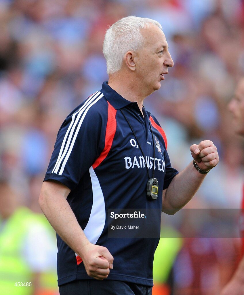 22 August 2010; Cork manager Conor Counihan celebrates at the end of the game. GAA Football All-Ireland Senior Championship Semi-Final, Dublin v Cork, Croke Park, Dublin. Picture credit: David Maher / SPORTSFILE