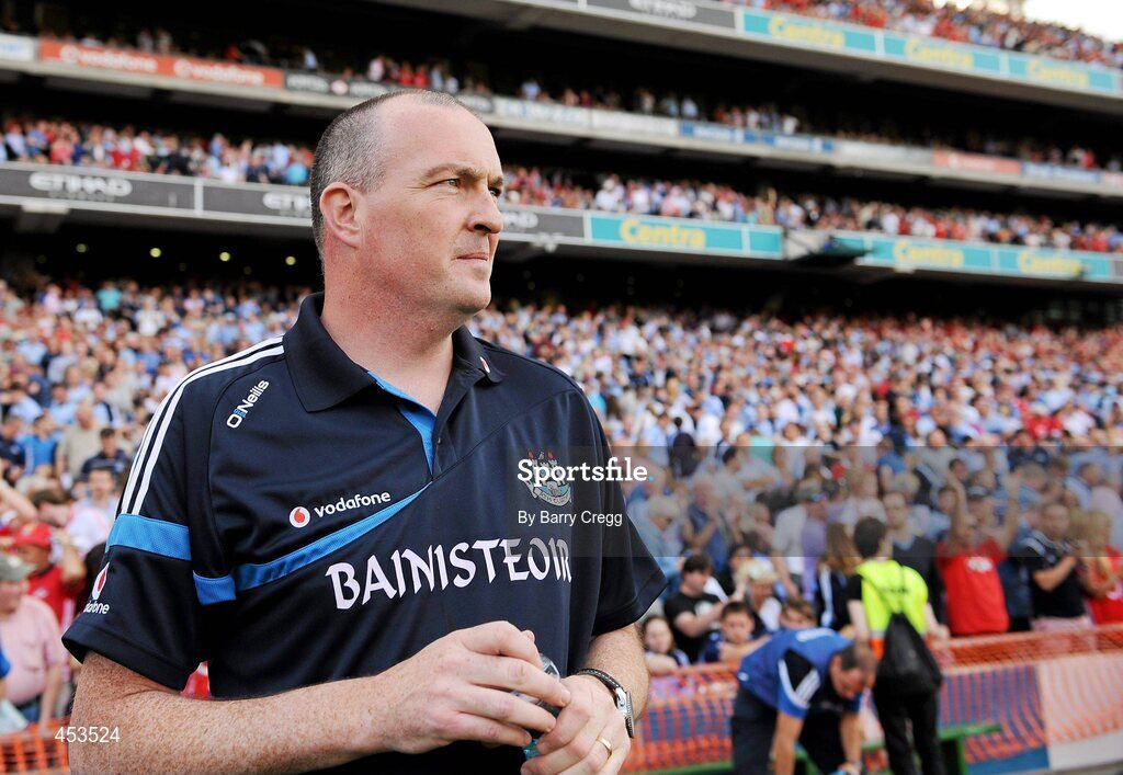 22 August 2010; Dublin manager Pat Gilroy looks towards the field at the end of the game after his sides loose to Cork. GAA Football All-Ireland Senior Championship Semi-Final, Dublin v Cork, Croke Park, Dublin. Picture credit:  Barry Cregg / SPORTSFILE