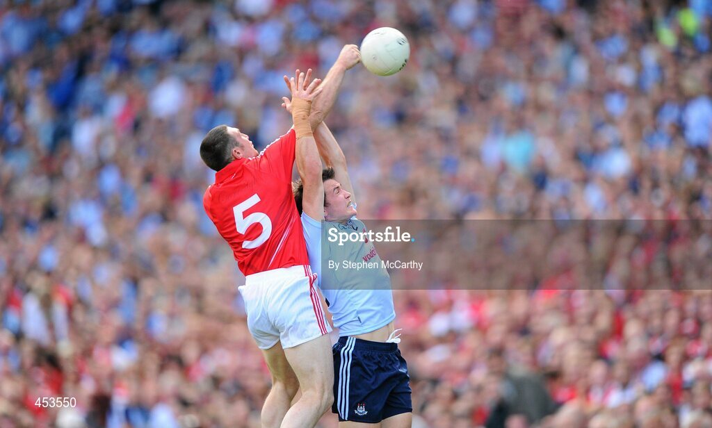 22 August 2010; Noel O’Leary, Cork, in action against Niall Corkery, Dublin. GAA Football All-Ireland Senior Championship Semi-Final, Dublin v Cork, Croke Park, Dublin. Picture credit: Stephen McCarthy / SPORTSFILE
