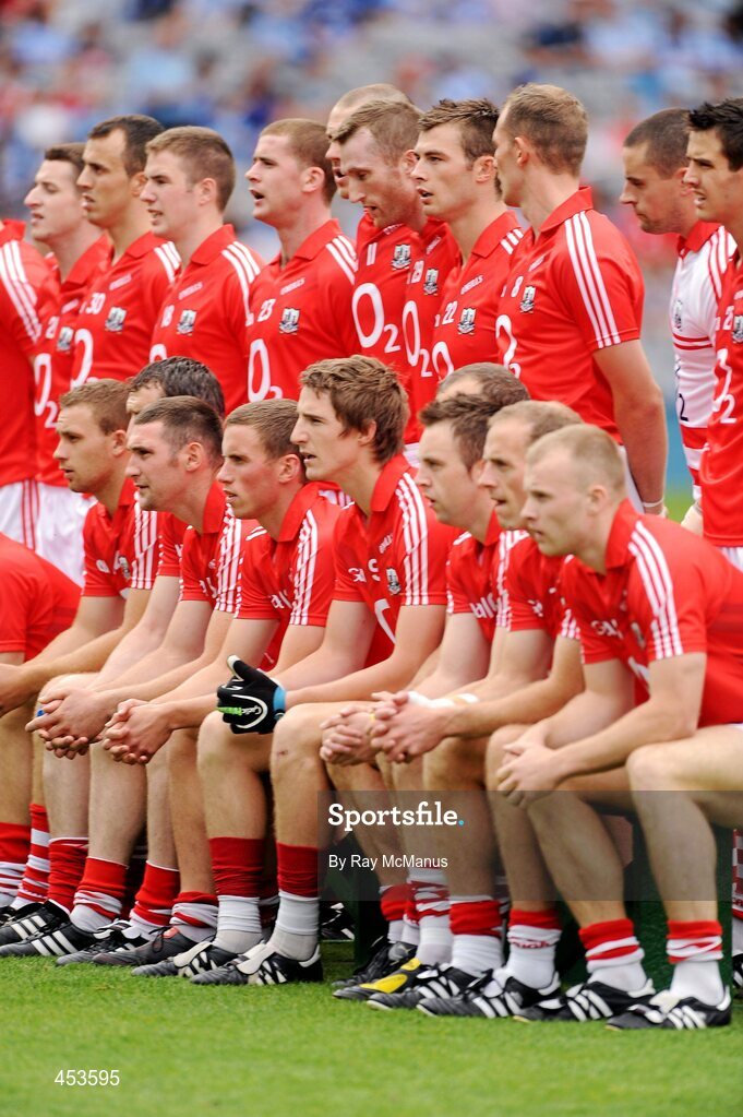 22 August 2010; The Cork players assemble for the team photograph. GAA Football All-Ireland Senior Championship Semi-Final, Dublin v Cork, Croke Park, Dublin. Picture credit: Ray McManus / SPORTSFILE
