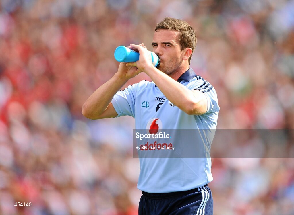 22 August 2010; Ger Brennan, Dublin, takes a drink during the game. GAA Football All-Ireland Senior Championship Semi-Final, Dublin v Cork, Croke Park, Dublin. Picture credit: Stephen McCarthy / SPORTSFILE