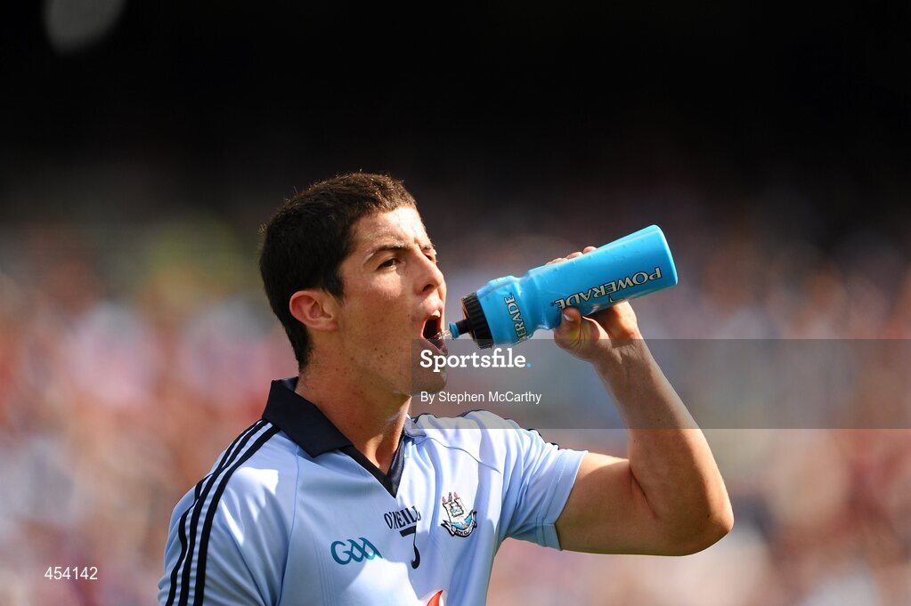 22 August 2010; Rory O'Carroll, Dublin, takes a drink during the game. GAA Football All-Ireland Senior Championship Semi-Final, Dublin v Cork, Croke Park, Dublin. Picture credit: Stephen McCarthy / SPORTSFILE