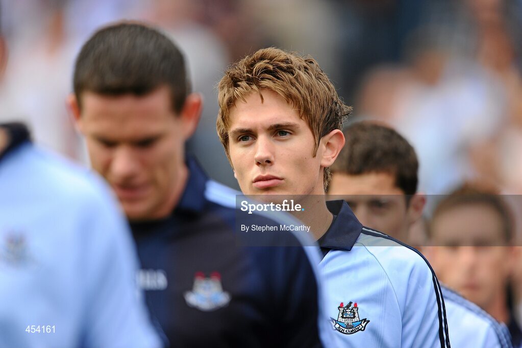 22 August 2010; Michael Fitzsimons, Dublin, during the pre-match parade. GAA Football All-Ireland Senior Championship Semi-Final, Dublin v Cork, Croke Park, Dublin. Picture credit: Stephen McCarthy / SPORTSFILE