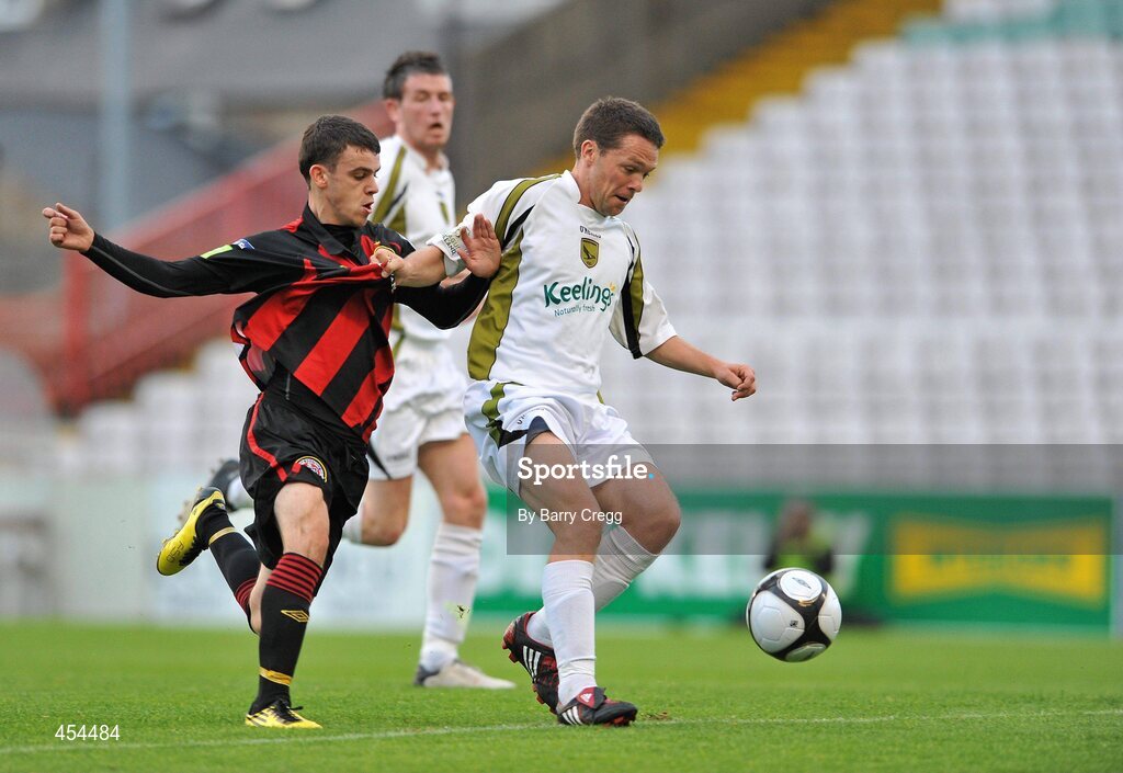24 August 2010; Brian Gannon, Sporting Fingal A, in action against Gary Burke, Bohemians A. Newstalk Cup Final, Bohemians A v Sporting Fingal A, Dalymount Park, Dublin. Picture credit: Barry Cregg / SPORTSFILE